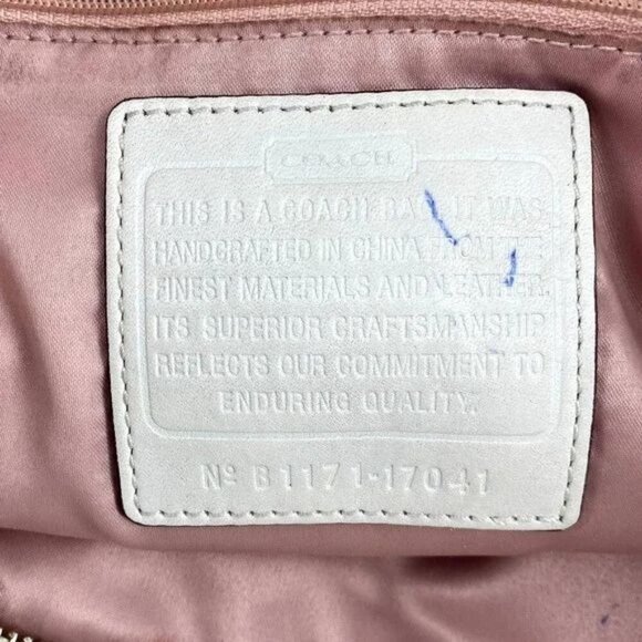 Coach 17041 Audrey Leigh Laser Cut Perforated Ivory Leather Tote Shoulder Bag - Picture 7 of 10